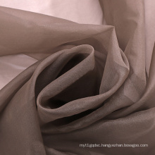 100% Silk Wedding Fabric 5.5M/M Brown Sheer Pure Silk Organza Fabric